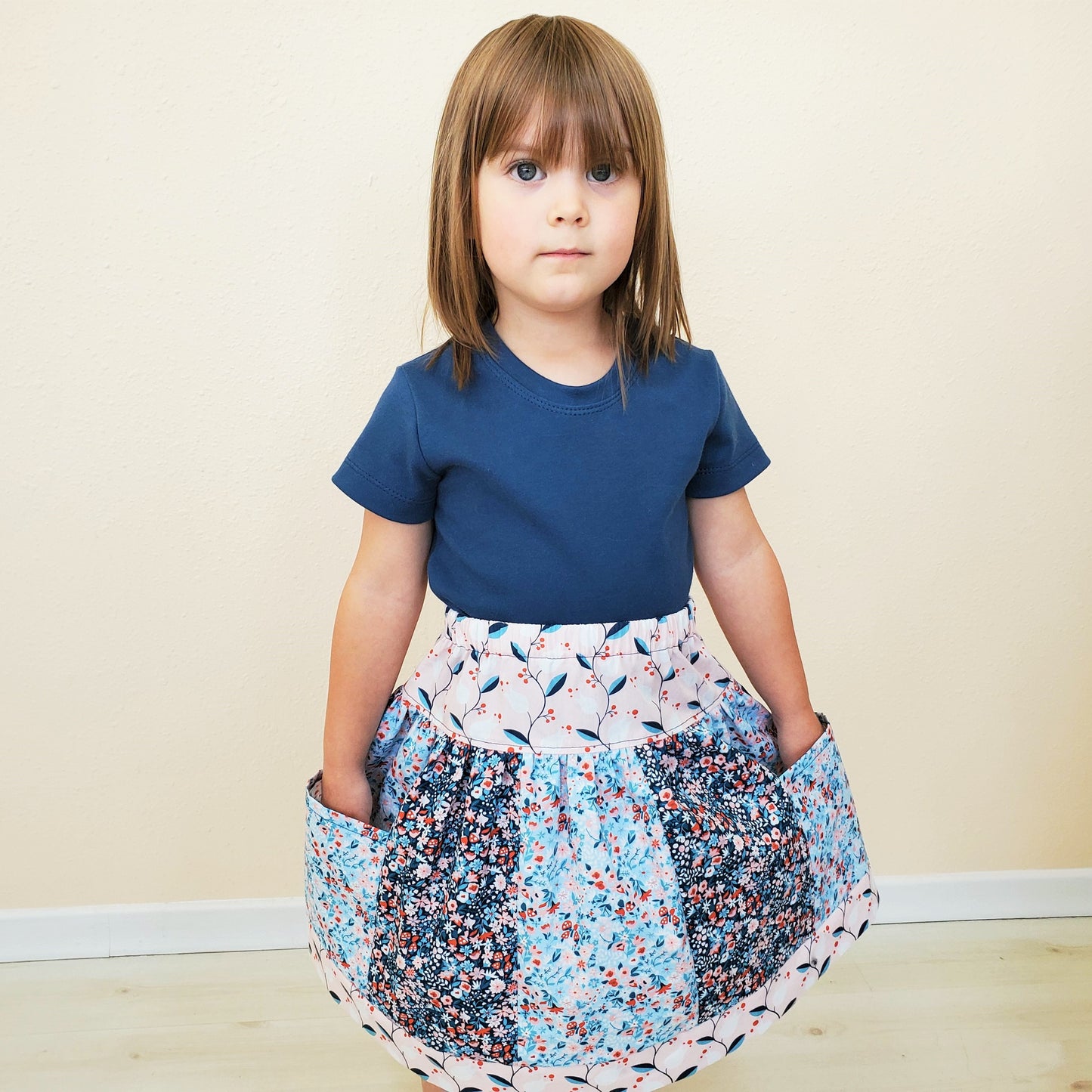 Girl's Floral Skirt in Organic Cotton