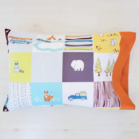 Organic Pillowcases with Camping Themes in a Variety of Sizes