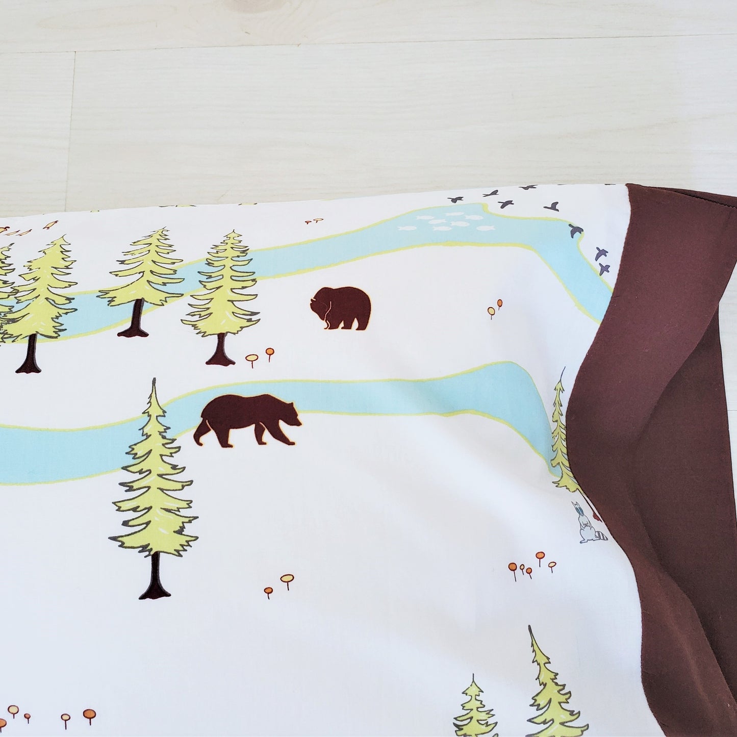 Camping Scene Organic Cotton Toddler/Travel Pillowcase