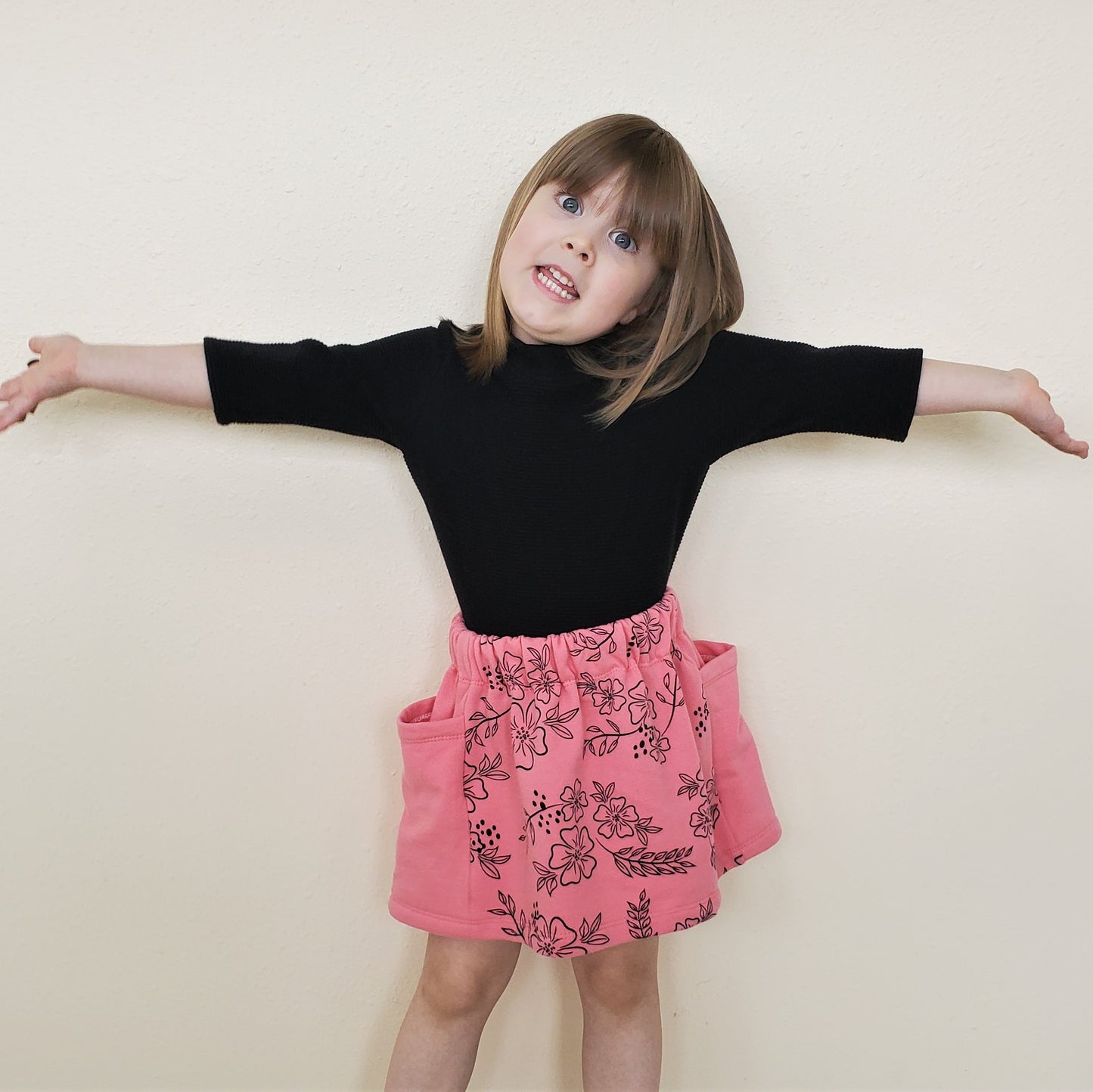 Pocket Skirt Set for Girls in Organic Cotton