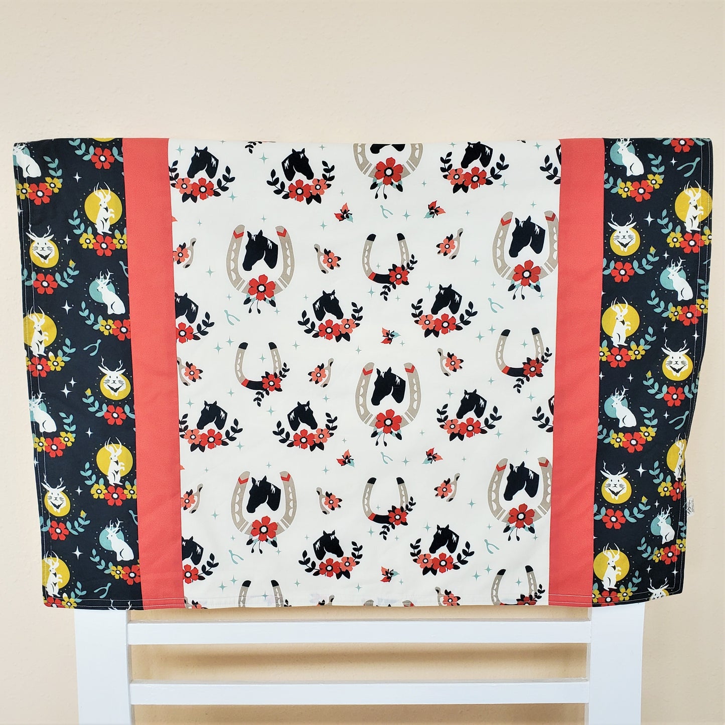 Organic Cotton Baby Blanket with Horses and Jackalopes