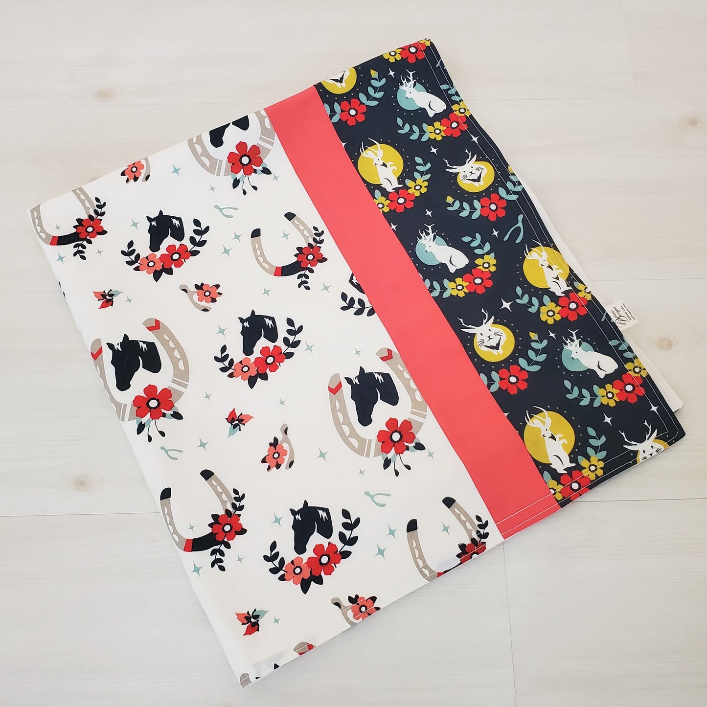 Organic Cotton Baby Blanket with Horses and Jackalopes