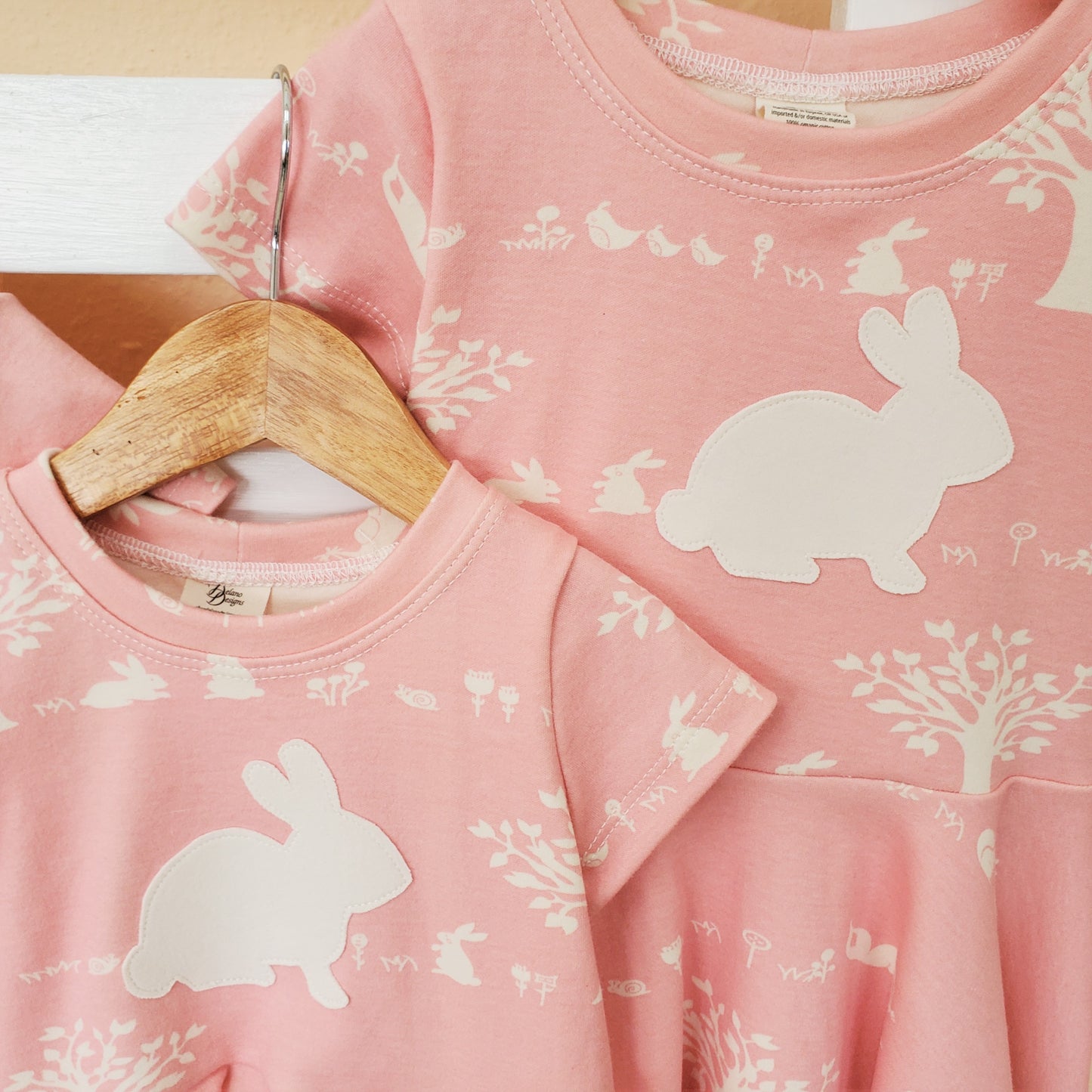 Organic Girl's & Toddler Dress with Bunny Rabbits