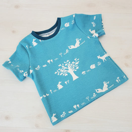 Organic Cotton Spring Tee Shirt with Woodland Animals