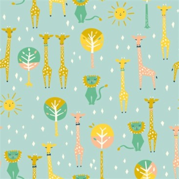 Organic Cotton Pillowcases in Lion and Giraffe Print