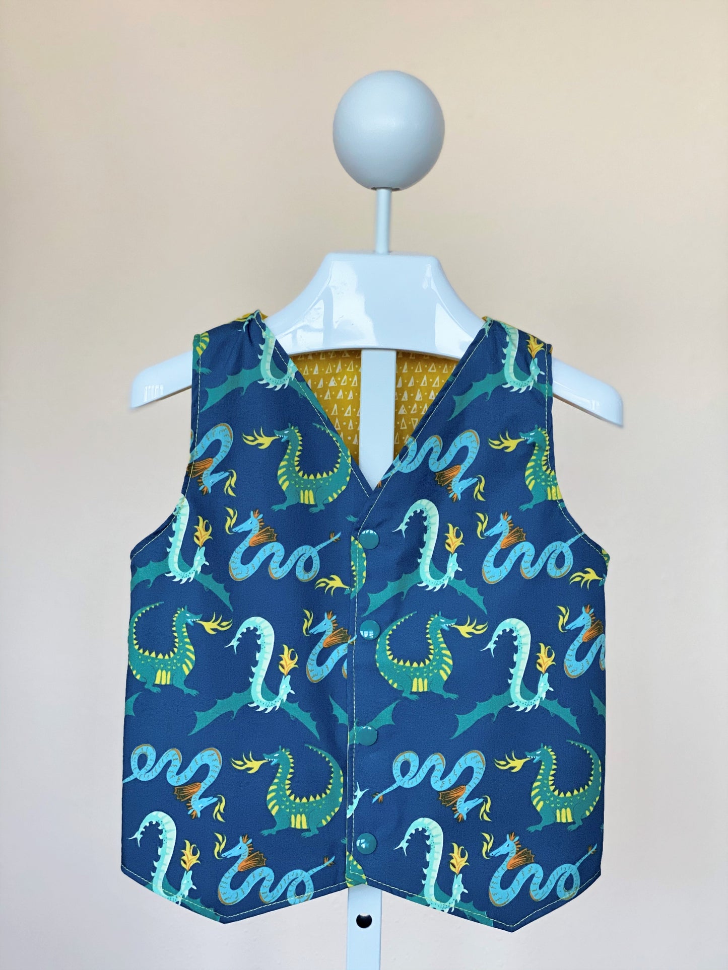 Organic Boy's Vest - Toddler Vest - Dragon Vest