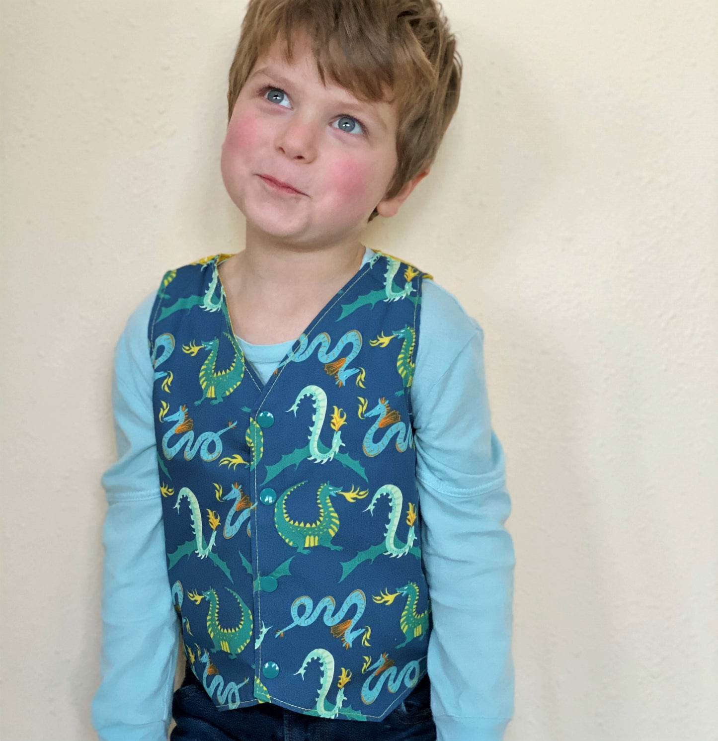 Organic Boy's Vest - Toddler Vest - Dragon Vest