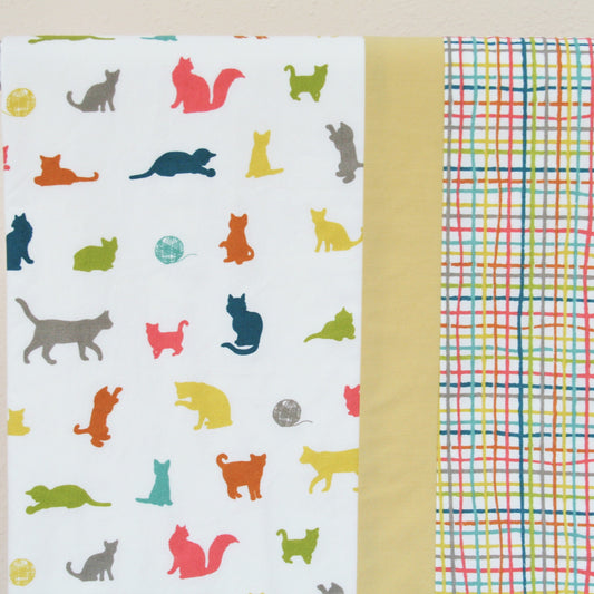 Organic Cotton Baby or Toddler Blanket with Cats