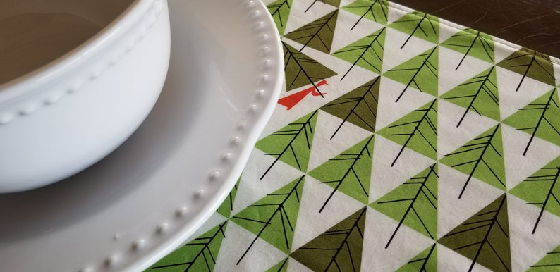 Organic Holiday Table Runner with Multiple Prints Available