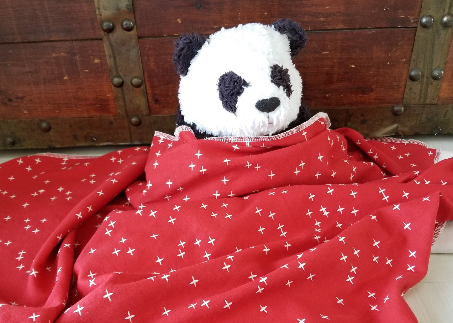 Organic Swaddle Blanket in Red or Green