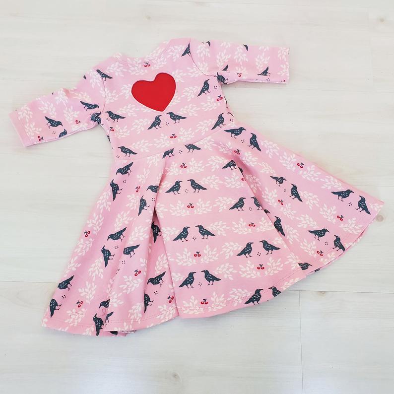 Organic Girl's & Toddler Circle Skirt Dress in Pink
