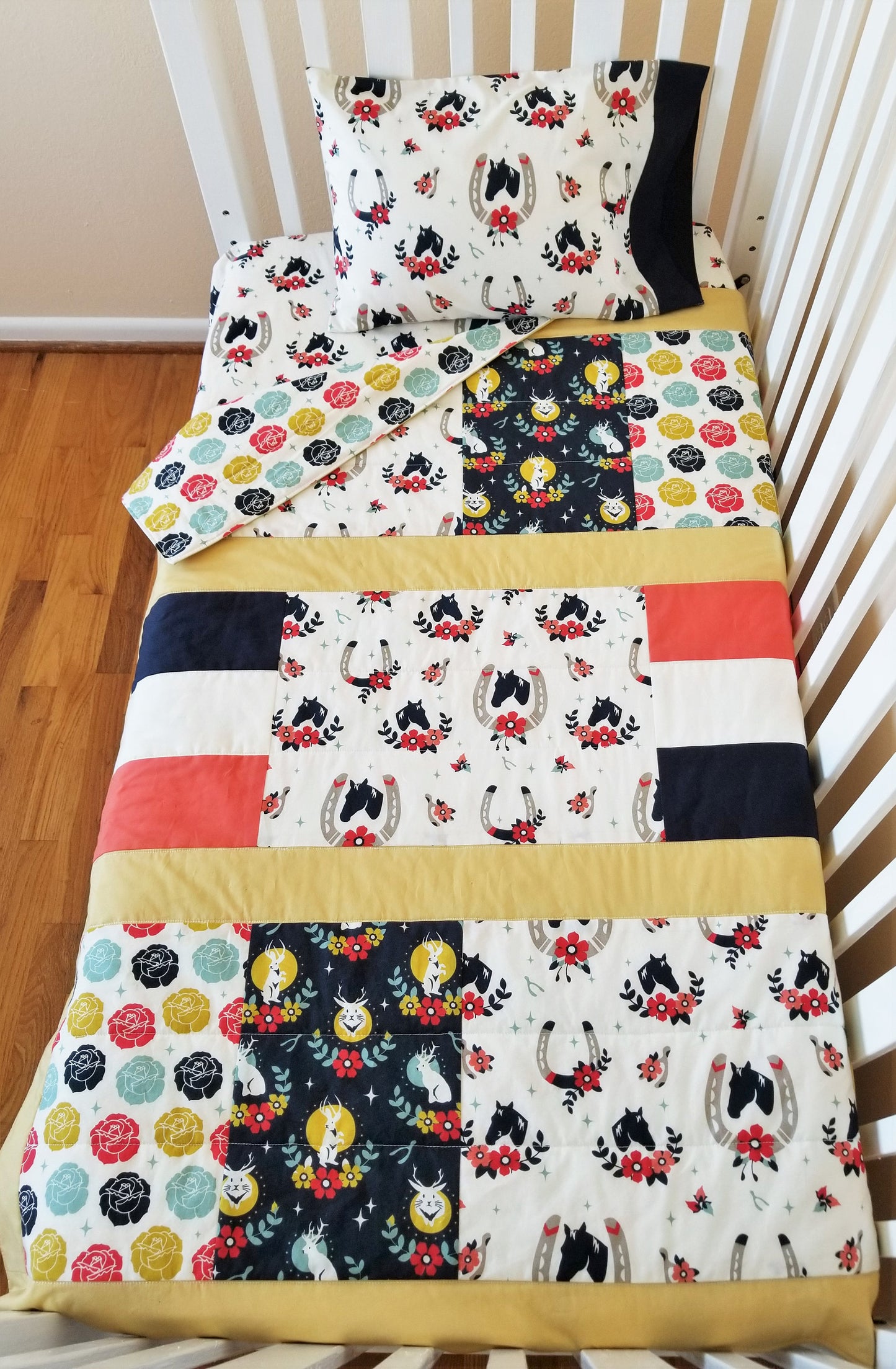 Organic Baby & Toddler Quilt with Horses
