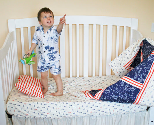 Nautical Organic Crib/Toddler Bedding Set