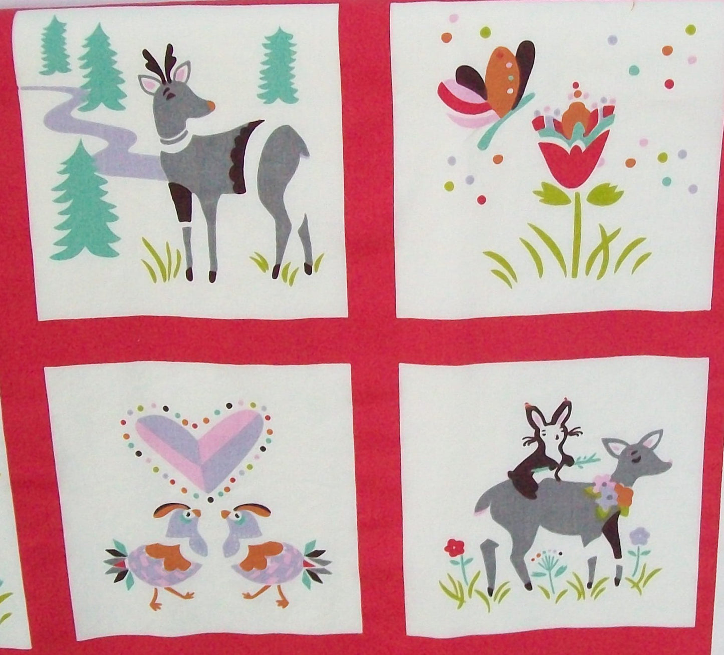Organic Baby Blanket with Chickens, Deer & More